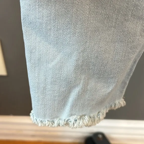 🇪🇸 AG Farrah High Rise Skinny Ankle denim jeans frayed hem light blue 26R