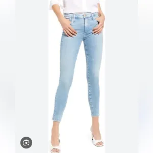 🇪🇸 AG Farrah High Rise Skinny Ankle denim jeans frayed hem light blue 26R