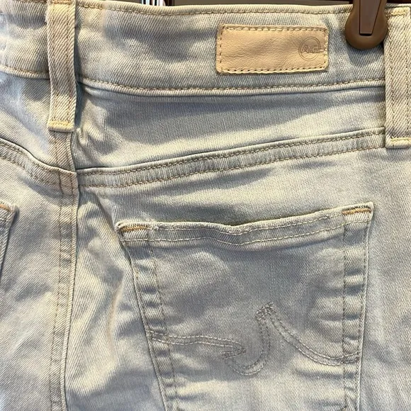 🇪🇸 AG Farrah High Rise Skinny Ankle denim jeans frayed hem light blue 26R