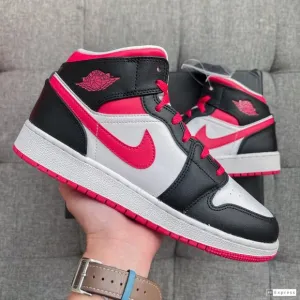 ❤️🖤 Air Jordan 1 Mid Black Red Shoes
