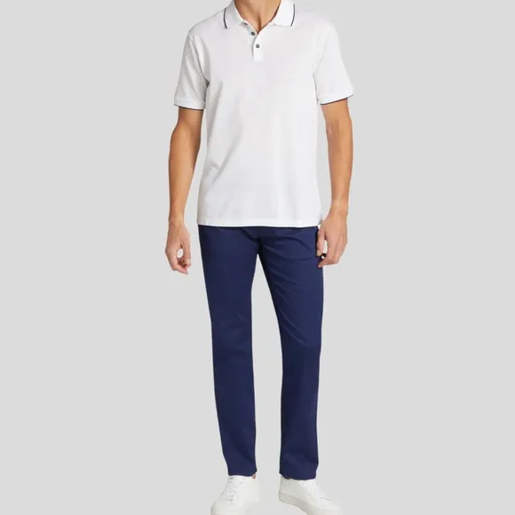 🆕 👕 Giorgio Armani Cotton Polo Shirt Color: White/Navy Size: 54