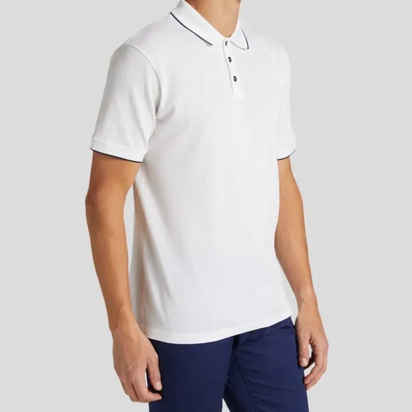 🆕 👕 Giorgio Armani Cotton Polo Shirt Color: White/Navy Size: 54