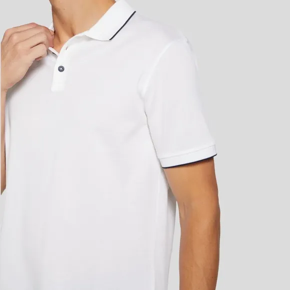 🆕 👕 Giorgio Armani Cotton Polo Shirt Color: White/Navy Size: 54