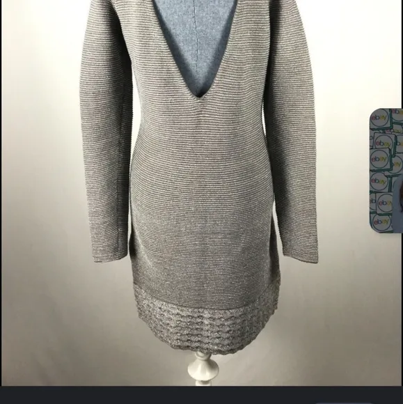 [ MODA INTERNATIONAL]  size M,STUNNING, silver/gray bodycon midi dress.
