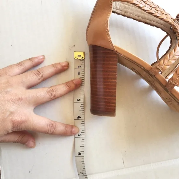 🌸 Via Spiga | Tie Strap Heels, Leather, Tan