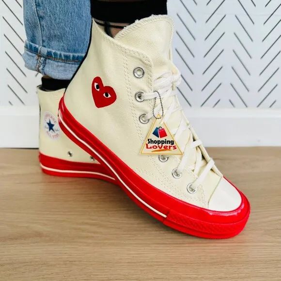 ❤️10 Converse Chuck All Star 70 High Comme des Garcons PLAY Womens Shoes A01794C