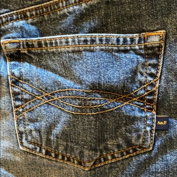 2000s A&amp;F LOW RISE DENIM JEAN SKIRT DISTRESSED Y2K SOUTHWESTERN BOHO ⭐️⭐️⭐️⭐️⭐️