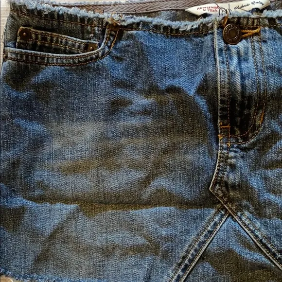 2000s A&amp;F LOW RISE DENIM JEAN SKIRT DISTRESSED Y2K SOUTHWESTERN BOHO ⭐️⭐️⭐️⭐️⭐️
