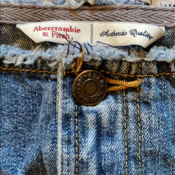 2000s A&amp;F LOW RISE DENIM JEAN SKIRT DISTRESSED Y2K SOUTHWESTERN BOHO ⭐️⭐️⭐️⭐️⭐️
