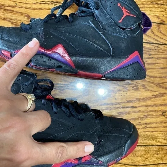 2012 Nike Air Jordan Retro 7 &quot;Raptor&quot; Black/red 4Y