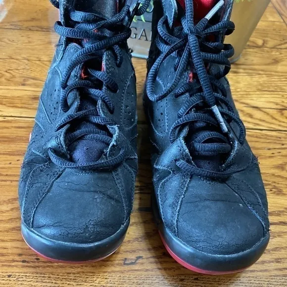 2012 Nike Air Jordan Retro 7 &quot;Raptor&quot; Black/red 4Y