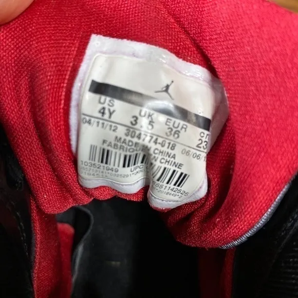 2012 Nike Air Jordan Retro 7 &quot;Raptor&quot; Black/red 4Y