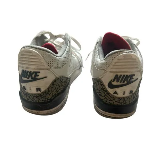 2013 Air Jordan 3 Retro Sneakers White Cement Leather White Rare Men's 9.5