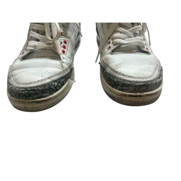 2013 Air Jordan 3 Retro Sneakers White Cement Leather White Rare Men's 9.5