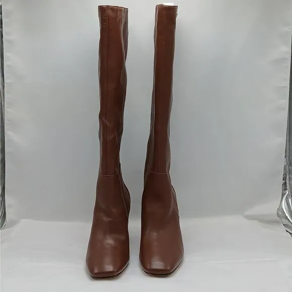 $300 NWT Cole Haan Womens Knee High Boots Size 7B Brown Leather Chunky Shoes