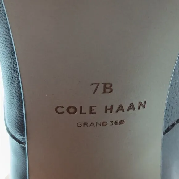 $300 NWT Cole Haan Womens Knee High Boots Size 7B Brown Leather Chunky Shoes