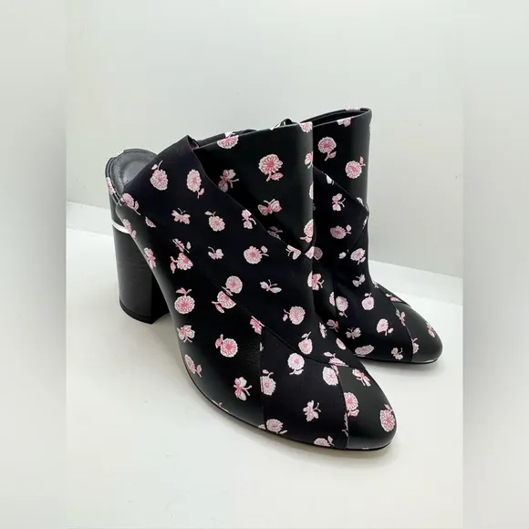 3.1 Phillip Lim Drum Scarf Tie Glove Floral Print Black Pink Bootie Sz 37 (7)