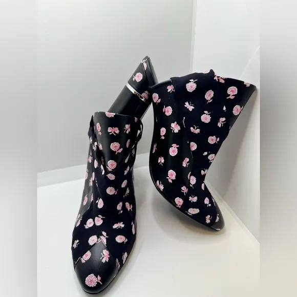 3.1 Phillip Lim Drum Scarf Tie Glove Floral Print Black Pink Bootie Sz 37 (7)