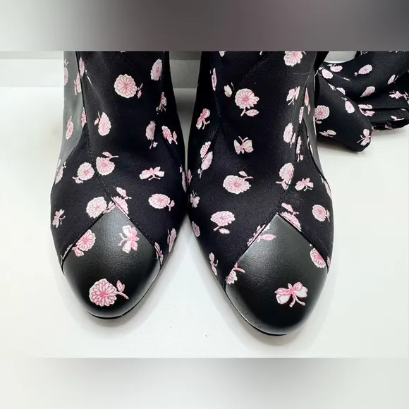 3.1 Phillip Lim Drum Scarf Tie Glove Floral Print Black Pink Bootie Sz 37 (7)
