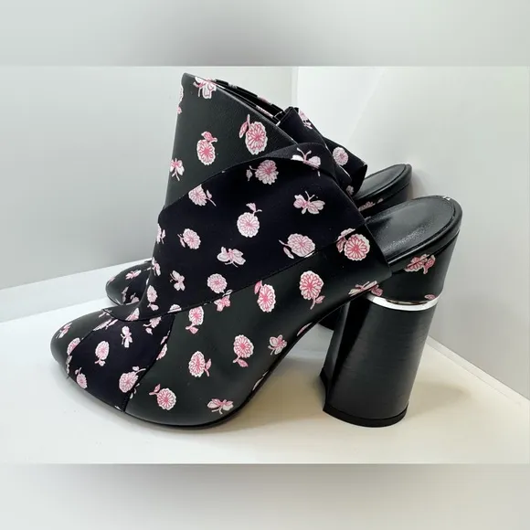 3.1 Phillip Lim Drum Scarf Tie Glove Floral Print Black Pink Bootie Sz 37 (7)