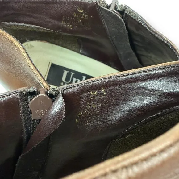 90's KENNETH COLE UNLISTED brown leather chunky heel square toe shoes