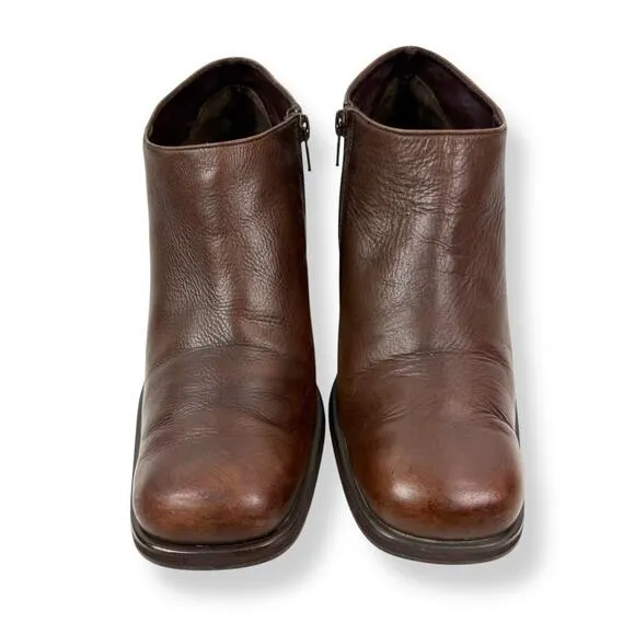 90's KENNETH COLE UNLISTED brown leather chunky heel square toe shoes