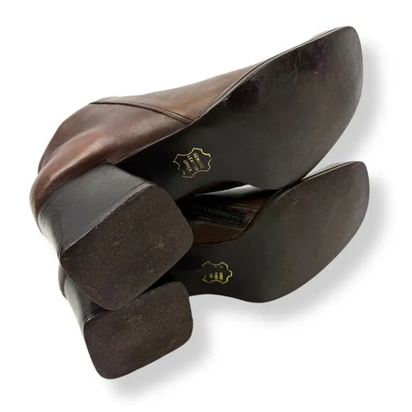 90's KENNETH COLE UNLISTED brown leather chunky heel square toe shoes