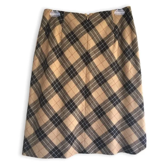 90s Y2K VINTAGE | CASLON 3PC Brown &amp; Mustard Plaid Wool-blend Suit