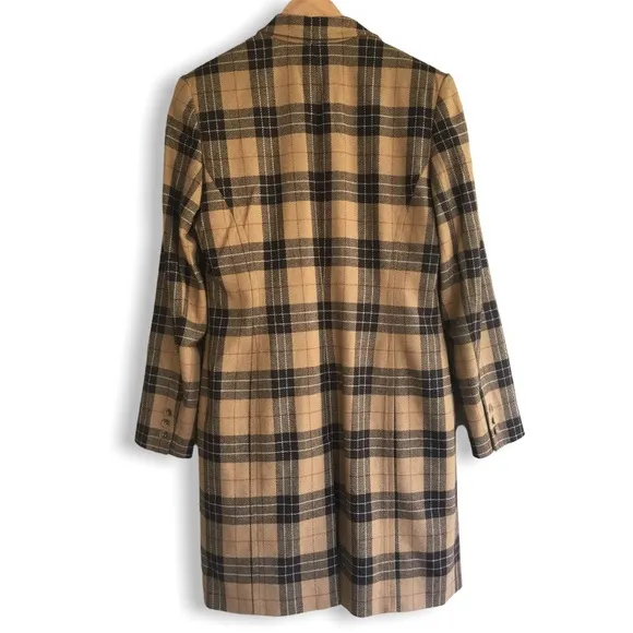 90s Y2K VINTAGE | CASLON 3PC Brown &amp; Mustard Plaid Wool-blend Suit