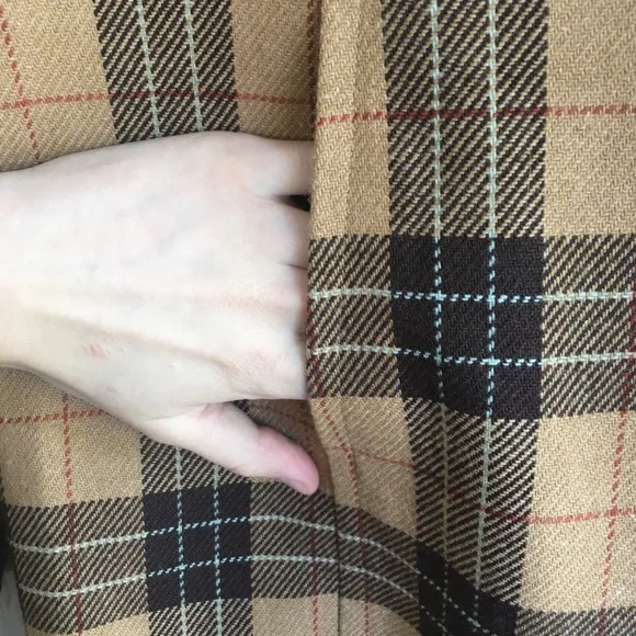 90s Y2K VINTAGE | CASLON 3PC Brown &amp; Mustard Plaid Wool-blend Suit