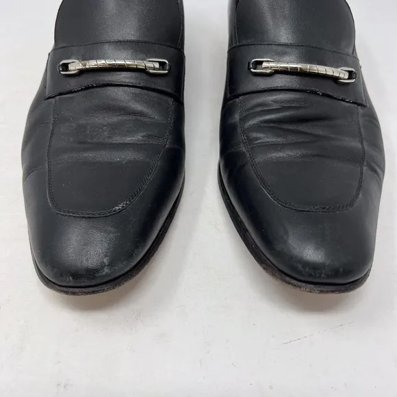 A. Testoni Basic Men’s Leather Horsebit Loafer Black Classic Workwear Size 9M