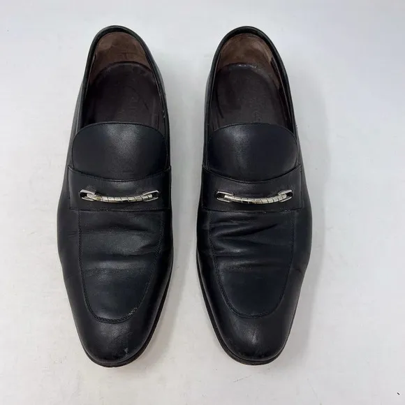 A. Testoni Basic Men’s Leather Horsebit Loafer Black Classic Workwear Size 9M