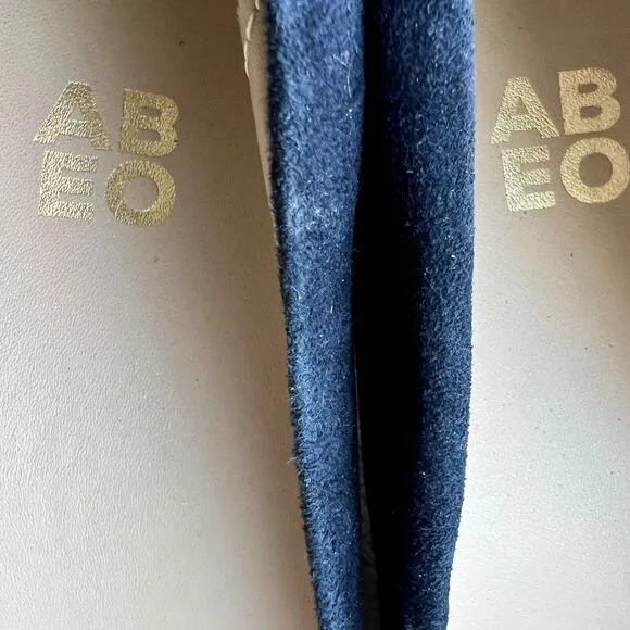 ABEO Tempo Navy Blue Suede Block Heel Classic Pumps Minimalist Women’s 9