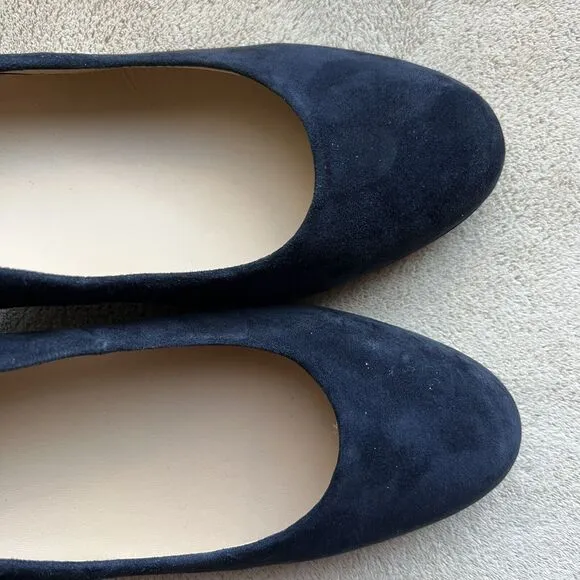 ABEO Tempo Navy Blue Suede Block Heel Classic Pumps Minimalist Women’s 9