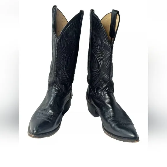 Abilene Black Leather Western Boots Men's Size 9.5 D USA Made