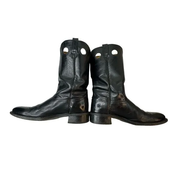 ACME Vintage Black Leather Cowboy Boots Size 9D