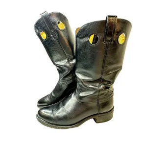 ACME Vintage Black Leather Cowboy Boots Size 9D