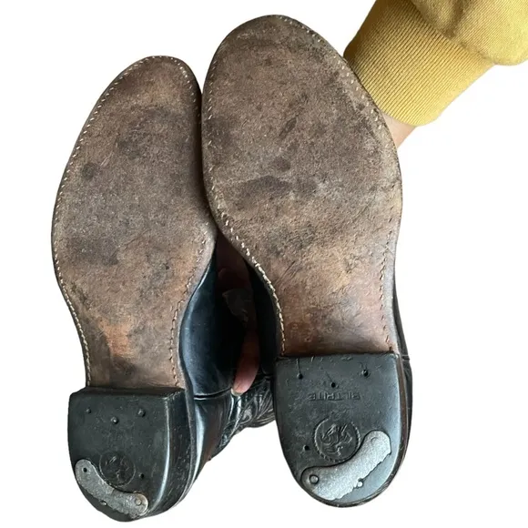 Acme Vintage Black Leather Upper Western/ Cowboy Boots Size: 10D