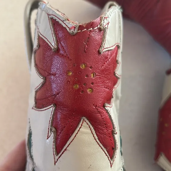 ACME Vintage Limited Edition 1995 Holly Poinsettia Christmas Cowboy Boots ❤️💚