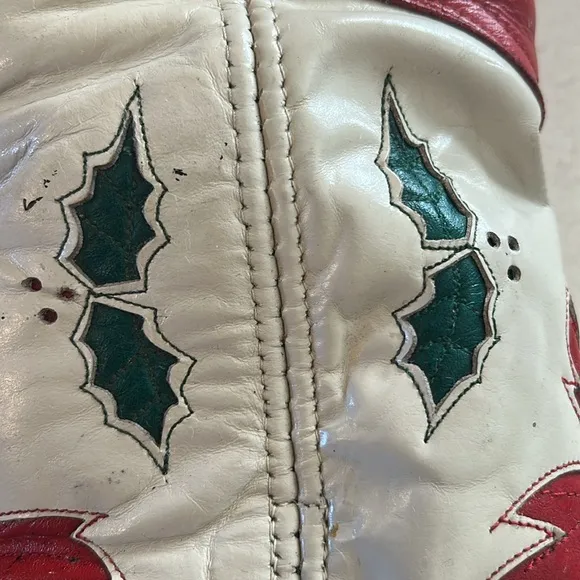 ACME Vintage Limited Edition 1995 Holly Poinsettia Christmas Cowboy Boots ❤️💚
