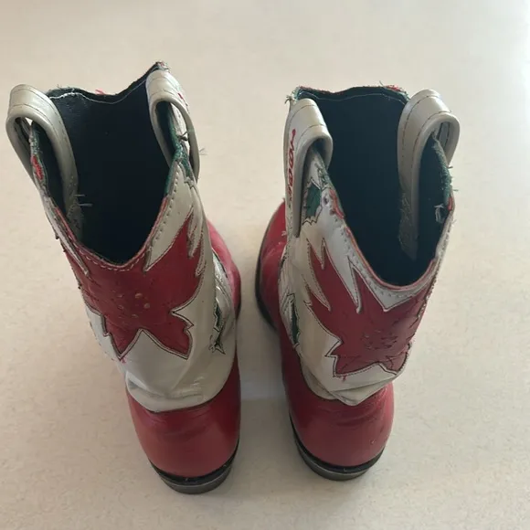 ACME Vintage Limited Edition 1995 Holly Poinsettia Christmas Cowboy Boots ❤️💚