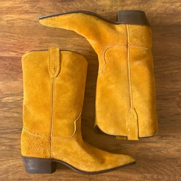 Acme vintage mustard suede cowboy boots
