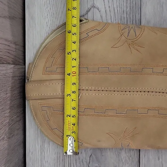 ACME Womens 7.5M Vintage Cowboy Boots Dingo Heeled Dream Catcher Embroidered Tan