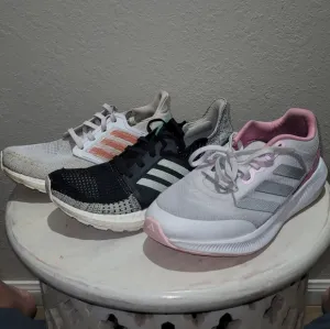 Adidas Bundle Of 3 Sneakers, Size 7 And 7.5, 2x Ultraboost And 1x Runfalcon