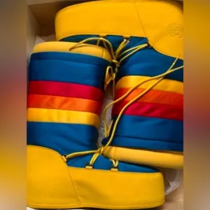 Adidas Carl Gruber very rare Moon Boots in primary colours Vintage 1980's Blue