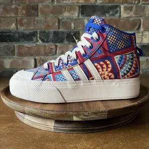 Adidas FARM Rio x Bravada 2.0 Platform Mid Skateboard Patchwork Quilt Womens 7.5