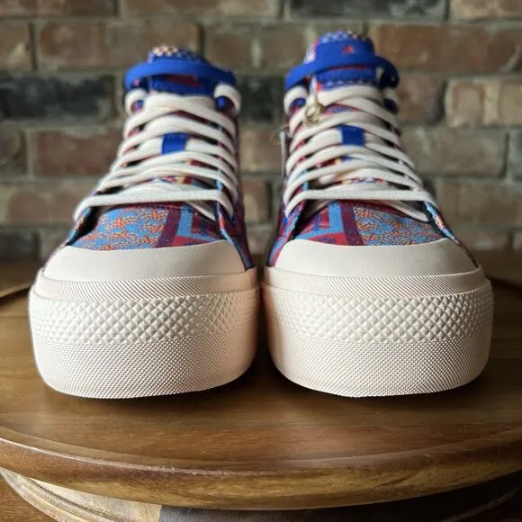 Adidas FARM Rio x Bravada 2.0 Platform Mid Skateboard Patchwork Quilt Womens 7.5