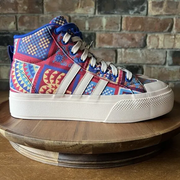 Adidas FARM Rio x Bravada 2.0 Platform Mid Skateboard Patchwork Quilt Womens 7.5