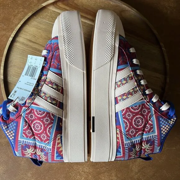 Adidas FARM Rio x Bravada 2.0 Platform Mid Skateboard Patchwork Quilt Womens 7.5