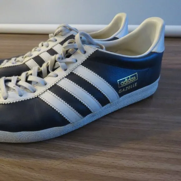 ADIDAS Gazelle OG Legend Ink &amp; Running White Sneakers Shoes Retro Men's US 8.5